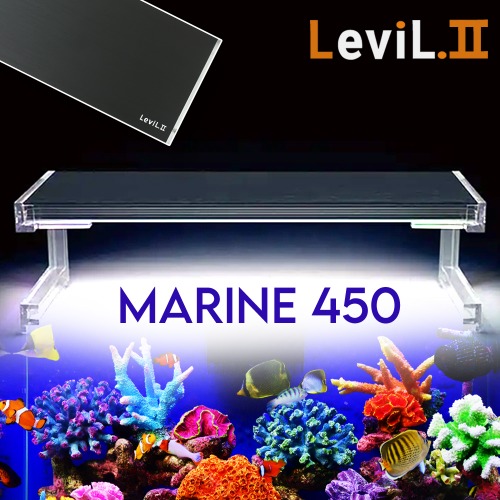 리빌 2세대 슬림 LED 수족관 조명 450 (해수어 산호용) 블랙